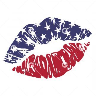 American Kiss Lips SVG