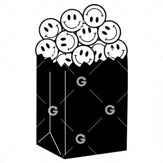 Bag of Happy Smile Emoji's No Text SVG