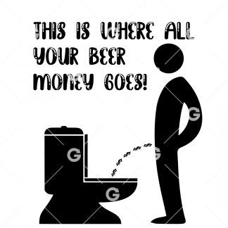 Beer Money Peeing Stickman SVG