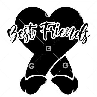 Best Friends Penis Heart Decal SVG