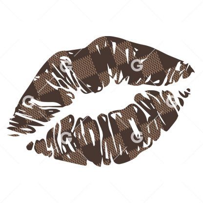 Checkered Fashion Kiss Lips SVG