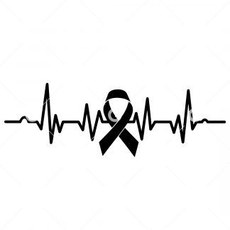Cause Awareness Ribbon Heartbeat SVG