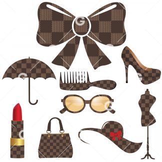 Brown Checkered Fashion Accessory SVG Bundle