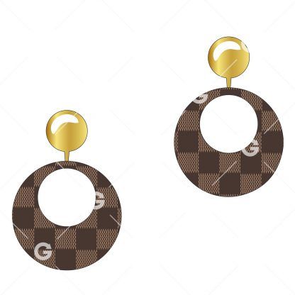 Checkered Fashion Earrings SVG