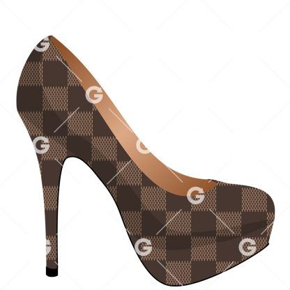 Checkered High Heel Shoe SVG