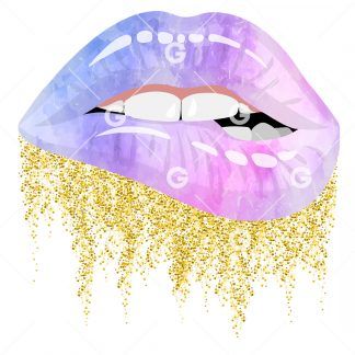 Cotton Candy Glitter Drip Lips SVG