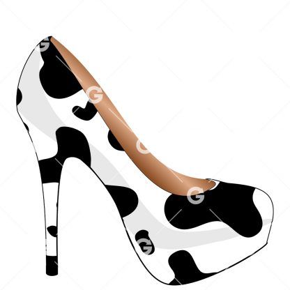 Cow High Heel Shoe SVG