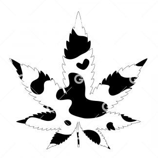 Cow Marijuana Pot Leaf SVG