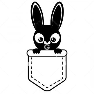 Cute Bunny In Shirt Pocket SVG