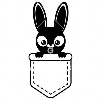 Cute Bunny In Shirt Pocket SVG