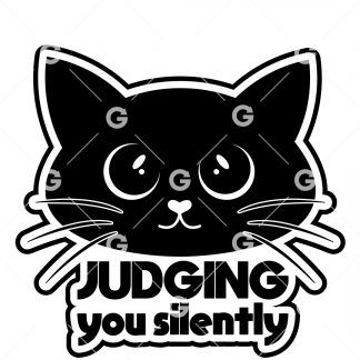 Judging You Silently Cute Cat SVG