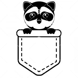 Cute Raccoon In Shirt Pocket SVG