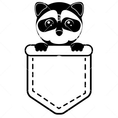 Cute Raccoon In Shirt Pocket SVG
