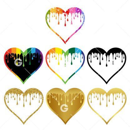 Dripping Hearts SVG Bundle