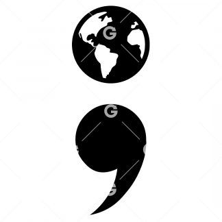 Earth Globe Semicolon Awareness SVG