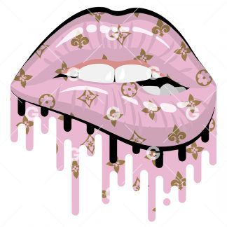 Pink Fashion Drip Lips SVG