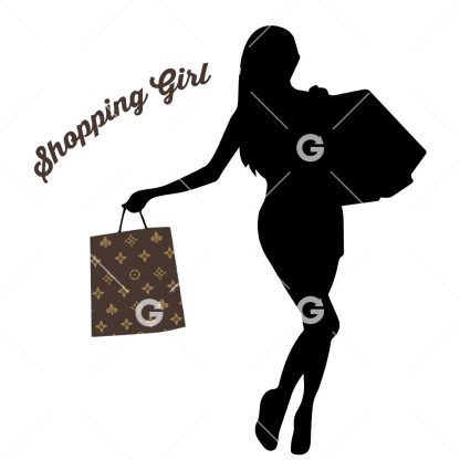 Fashion Shopping Girl SVG