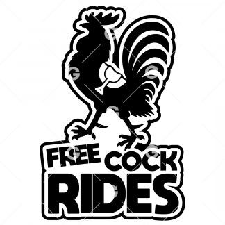 Free Cock (Rooster) Rides Decal SVG