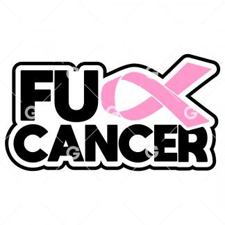 Fuck Cancer Awareness Ribbon SVG