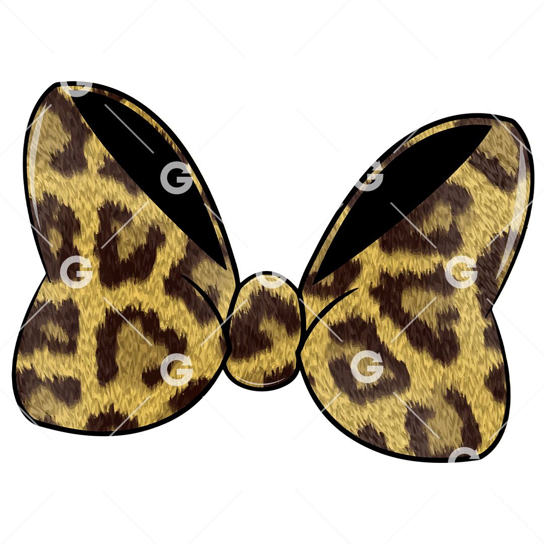 Fashion Fuzzy Leopard Hair Bow SVG | SVGed