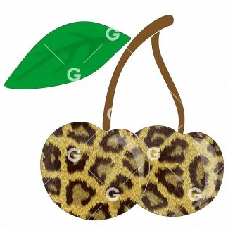 Fuzzy Leopard Fashion Cherries SVG