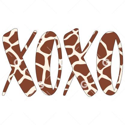 Giraffe Pattern XOXO SVG