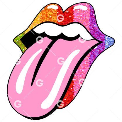 Rainbow Glitter Smile Mouth Lips SVG