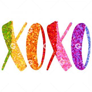 Glitter Rainbow XOXO SVG