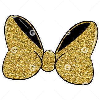 Fashion Gold Glitter Hair Bow SVG