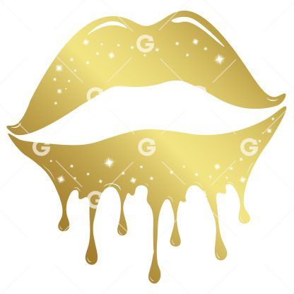 Golden Dripping Lips SVG