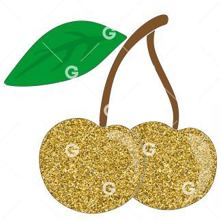 Gold Glitter Fashion Cherries SVG