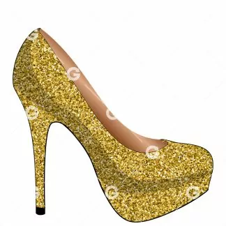 Gold Glitter High Heel Shoe SVG