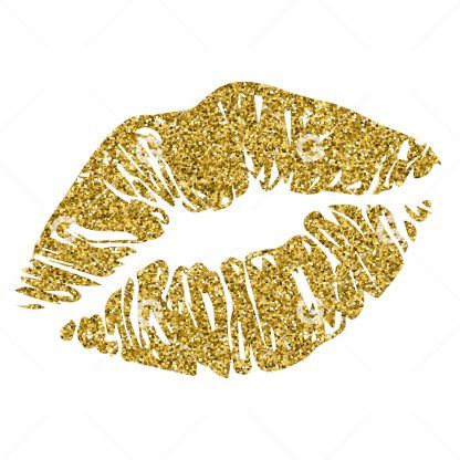 Gold Glitter Kiss Lips SVG
