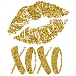 Gold Glitter Kiss Lips SVG Bundle