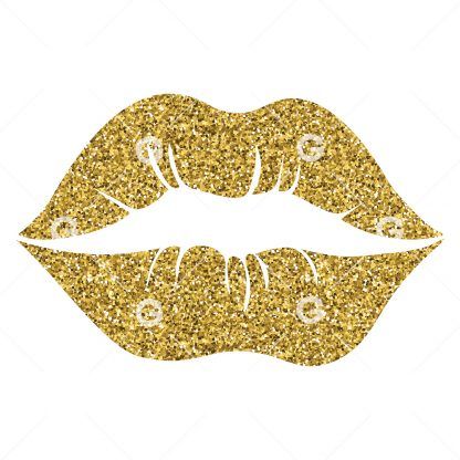 Gold Glitter Lips SVG