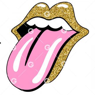 Gold Glitter Smile Mouth Lips SVG