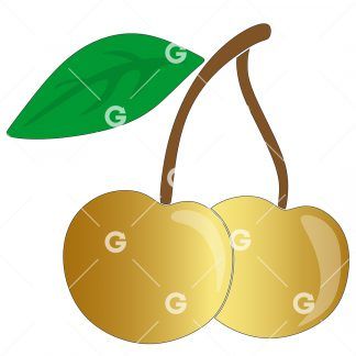 Golden Fashion Cherries SVG