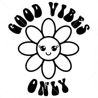 Good Vibes Only Cute Daisy Awareness SVG