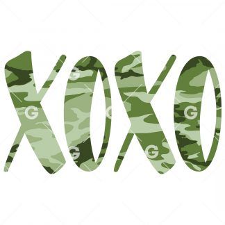 Green Camo XOXO SVG