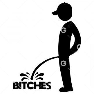 Stickman Peeing On Bitches SVG