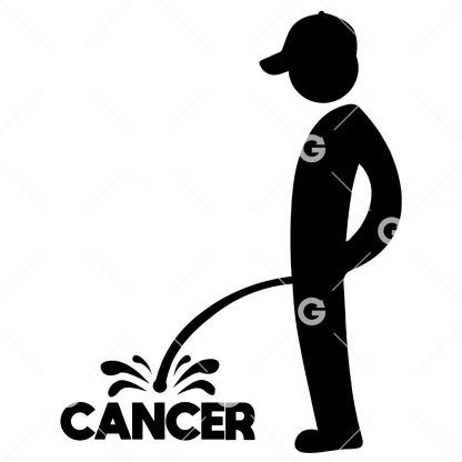 Stickman Peeing Cancer Decal SVG