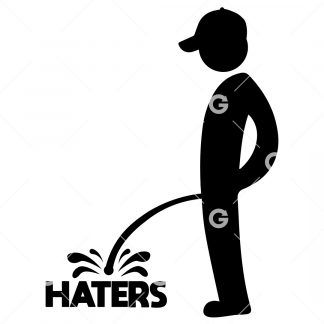 Stickman Peeing Haters Decal SVG