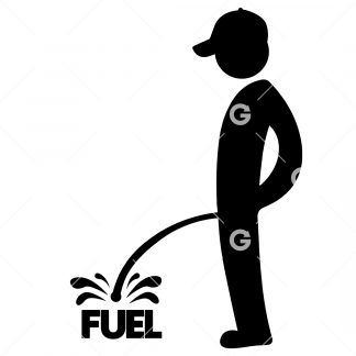 Stickman Peeing On Fuel SVG