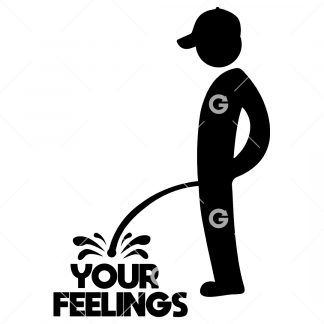 Stickman Peeing Your Feelings Decal SVG
