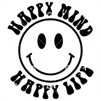 Happy Mind, Happy Life Happy Face Awareness SVG