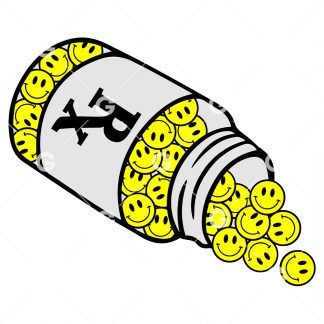 Happy Pills Happy Color Medication Bottle SVG