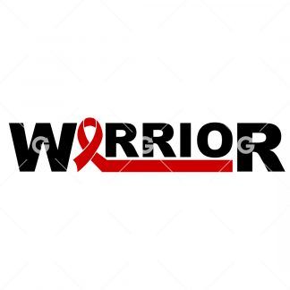 Warrior Heart Disease Awareness Ribbon SVG