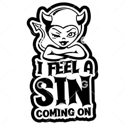 I Feel A Sin Coming On Devil Decal SVG