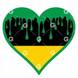 Jamaican Dripping Heart SVG