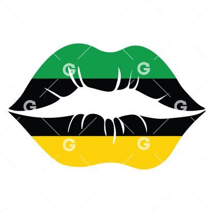 Jamaican Flag Lips SVG